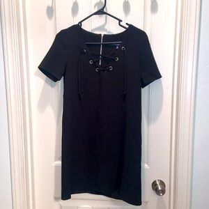 One Clothing mini t shirt style dress with lace up neck, size S